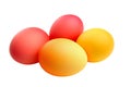 Decorative eggs for Easter, multicolored, transparent background - festive tradition