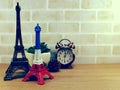Decorative eiffel tower and different home decor related objects Royalty Free Stock Photo