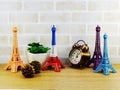Decorative eiffel tower and different home decor related objects Royalty Free Stock Photo