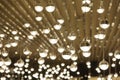 Decorative electric lamps hanging on the ceiling