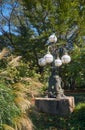 Decorative electric lantern in the Imperial Palace garden. Tokyo. Japan Royalty Free Stock Photo