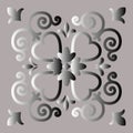 Decorative element, abstract image of a silvery flower, background for design.