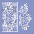 Decorative element with roses. For cutting from any material. Vector