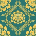 Decorative element traditional damask pattern