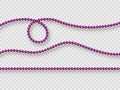 Decorative elements - realistic purple beads.