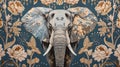 Decorative elephant against artistic floral background. elegant wildlife theme in home decor style, perfect for artwork