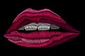 Decorative embroidery lips.