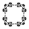 Decorative empty floral frame. Temlate for greeting card, invitation.