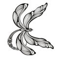 Hand drawn  Engrave  dragonfly illustration . Vector illustrations Royalty Free Stock Photo