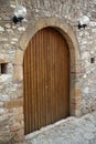 Wooden natural door of nostalgic house in Datca or Old Datca, Mugla Turkey, june 29 2023