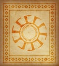 Decorative ethnic border on a piece of parchment. Royalty Free Stock Photo