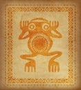 Decorative ethnic border on a piece of parchment. Royalty Free Stock Photo