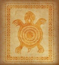 Decorative ethnic border on a piece of parchment Royalty Free Stock Photo