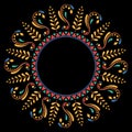 Decorative ethnic circular frame