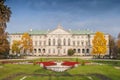 Decorative facade of Baroque style Krasinski Palace in Warsaw seen from the garden, Poland Royalty Free Stock Photo