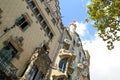 Decorative facade of Las Ramblas buildings in Barcelona