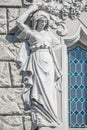 Decorative facade sculpture of a beautiful Renaissance Era woman in Prague, Czech Republic