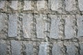 Decorative facing, made of a scabrous gray granite plates with a natural ornament. Royalty Free Stock Photo