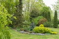 Decorative family garden in spring