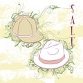 Decorative fashion illustration men's hats