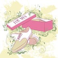 Decorative fashion illustration men's shoes