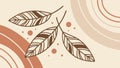 Decorative Feather Leaf Tribal Pattern Vector, vector design Generative AI Royalty Free Stock Photo
