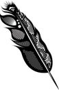 Decorative feather, tribal design, vector illustration for your Royalty Free Stock Photo