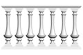 Decorative fence isolated on a white background. Part of the railing. 3D. Vector illustration