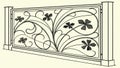 Decorative Fence Panel with Floral and Four-Leaf Clover Pattern, vector design Generative AI Royalty Free Stock Photo