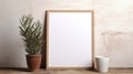 Decorative Finishes Picture Frame Mock Up Leaning Against Neutral Coloured Wall