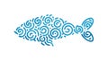 Decorative Fish with Abstract Ripple Pattern, vector design Generative AI Royalty Free Stock Photo