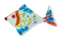 Decorative fish made of colored glass fusing technology