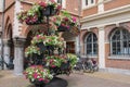 Decorative floral composition in the historic centre of Haarlem, the Netherlands