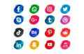 Colorfull Social media icons set of facebook twitter instagram pinterest whatsapp.