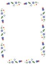 Decorative floral frame. Ethnic embroidery border. Size A4 Royalty Free Stock Photo