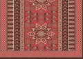 Decorative floral geometrical design pattern orangre background