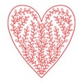 Decorative floral heart. Valentines day card design Royalty Free Stock Photo