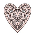 Decorative floral heart. Valentines day design Royalty Free Stock Photo