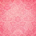 Decorative Floral Pink Pattern on the Pink Background Royalty Free Stock Photo