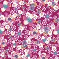 Decorative floral pink seamless vector pattern Royalty Free Stock Photo