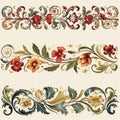 decorative floral seamless ornamental border