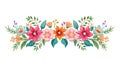 Decorative Floral Swag with Colorful Flowers, vector design Generative AI Royalty Free Stock Photo