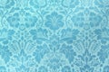 Decorative Floral Turquoise Pattern on the Turquoise Background