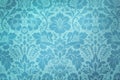 Decorative Floral Turquoise Pattern on the Turquoise Background