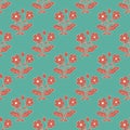 Decorative floral vector seamless pattern design Royalty Free Stock Photo