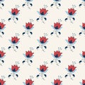 Decorative floral vector seamless pattern design Royalty Free Stock Photo