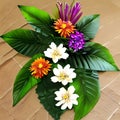 Decorative flower arrangements suitable for decoration for a celebration in the style of a photo, Cute hedgehog