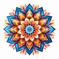 Colorful Flower Mandala: A Psychedelic Watercolor Illustration Royalty Free Stock Photo