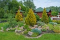 Decorative flower bed in courtyard