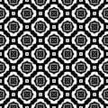 Decorative flower black and white seamless repeated geometric flower pattern background. Textile, books,str.